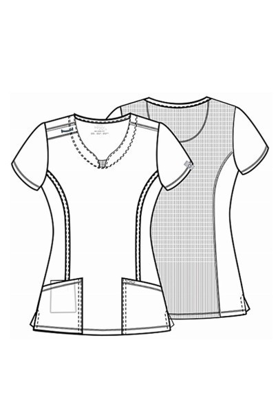 Women's Cherokee Infinity Round Neck scrub top white pewter-11