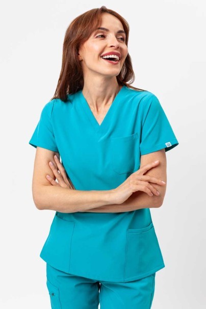Women’s Uniforms World 309TS™ Valiant scrubs set teal blue-3