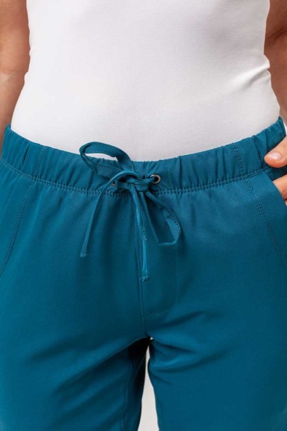 Women's Healing Hands Rebecca Flare scrub trousers caribbean blue-5