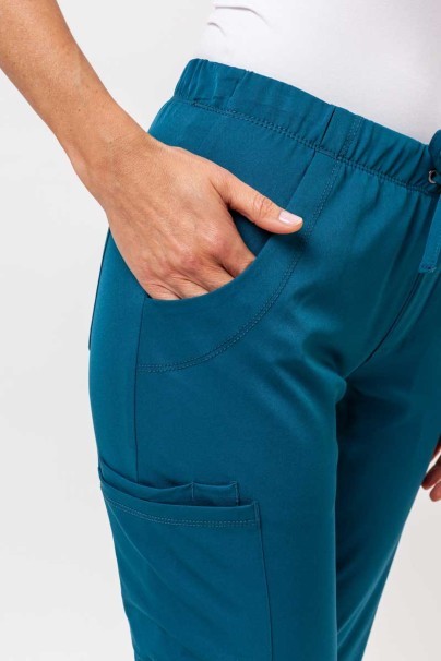 Women's Healing Hands Rebecca Flare scrub trousers caribbean blue-4