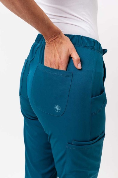Women's Healing Hands Rebecca Flare scrub trousers caribbean blue-3