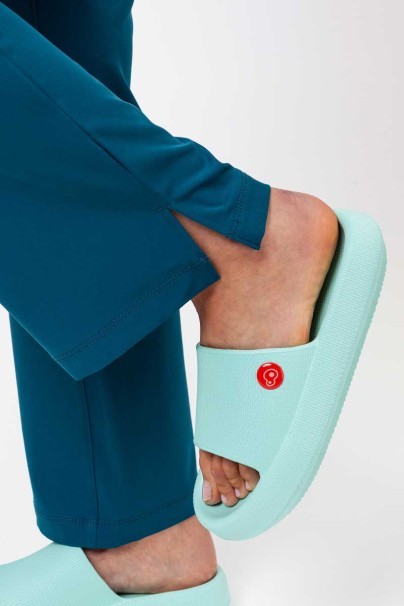 Women's Healing Hands Rebecca Flare scrub trousers caribbean blue-6