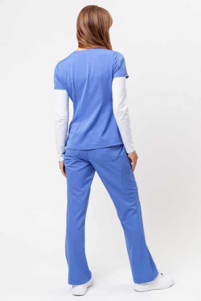 Women's Healing Hands Monica V-neck scrub top ceil blue-8