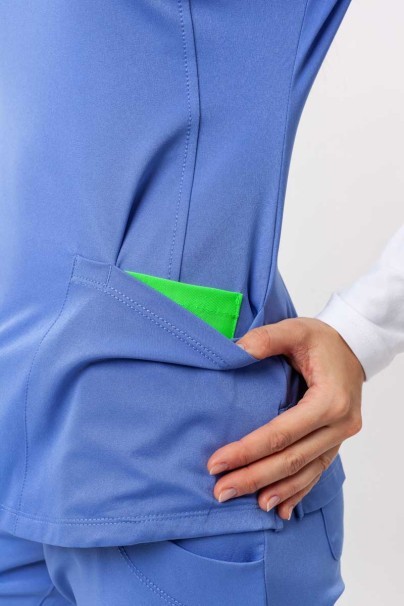 Women's Healing Hands Monica V-neck scrub top ceil blue-6