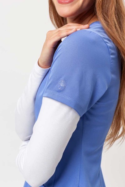 Women's Healing Hands Monica V-neck scrub top ceil blue-4