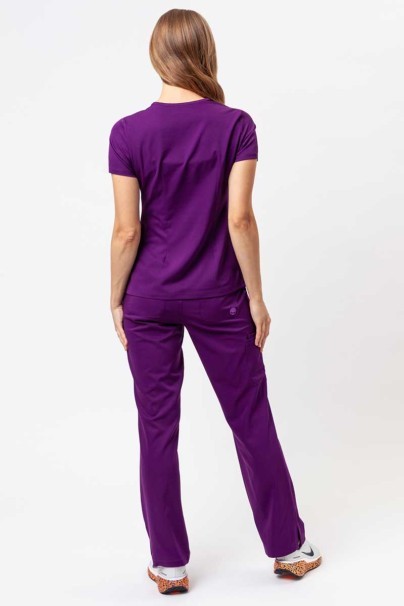 Women's Healing Hands Monica V-neck scrub top eggplant-6
