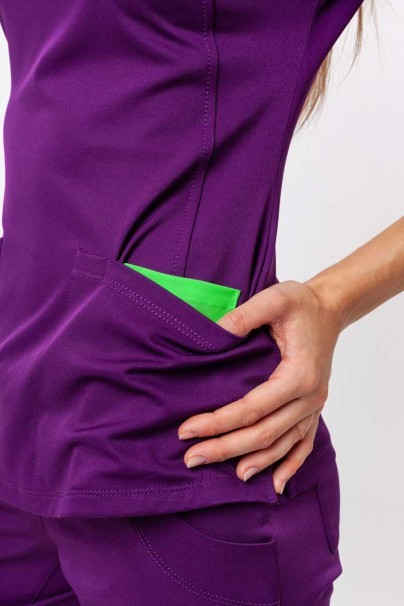 Women's Healing Hands Monica V-neck scrub top eggplant-5