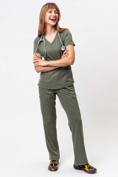 Women's Healing Hands Rebecca Flare scrub trousers olive-9