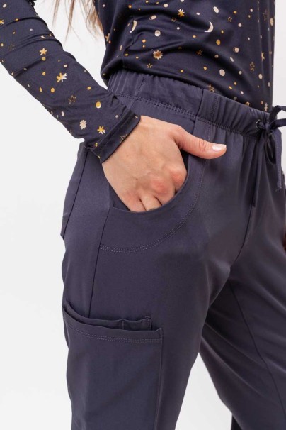 Women's Healing Hands Rebecca Flare scrub trousers pewter-4