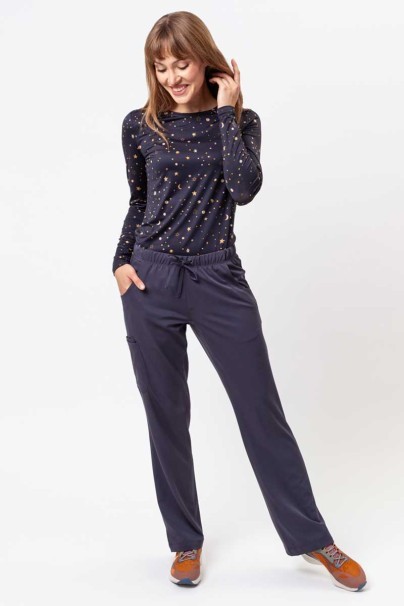 Women's Healing Hands Rebecca Flare scrub trousers pewter-9