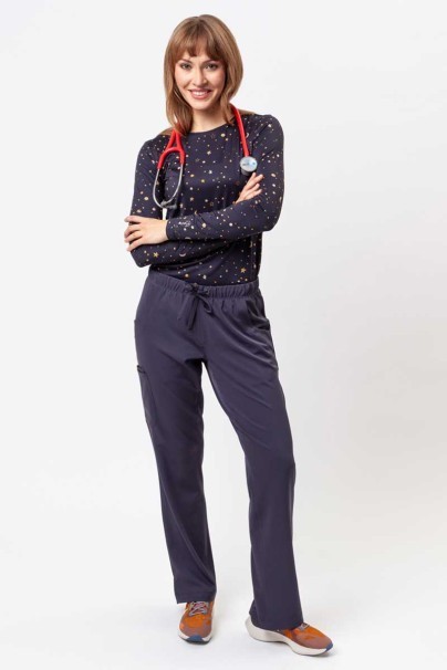 Women's Healing Hands Rebecca Flare scrub trousers pewter-2