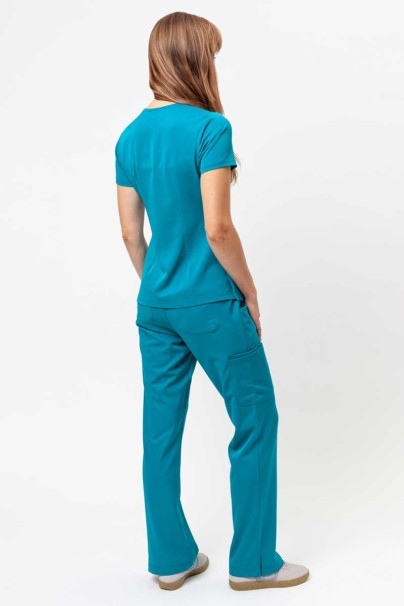Women's Healing Hands Monica V-neck scrub top teal blue-6
