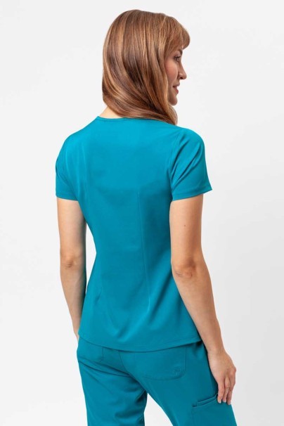 Women's Healing Hands Monica V-neck scrub top teal blue-2