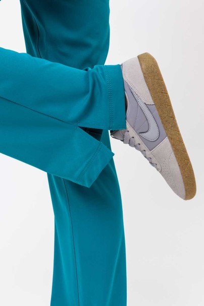 Women's Healing Hands Rebecca Flare scrub trousers teal blue-6