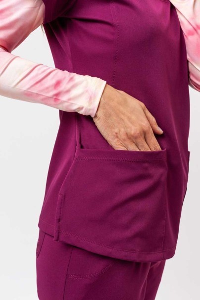 Women's Healing Hands Monica V-neck scrub top wine-5
