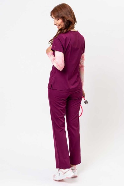 Women's Healing Hands Rebecca Flare scrub trousers wine-7