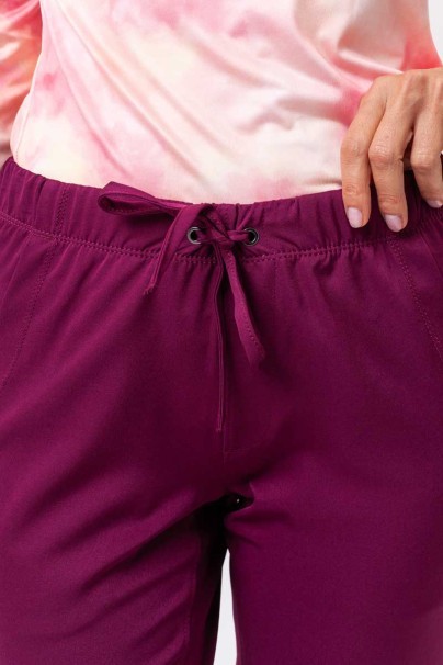 Women's Healing Hands Rebecca Flare scrub trousers wine-5