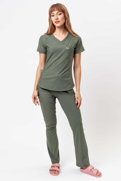 Women's Maevn Embrace Luna scrub top olive-2