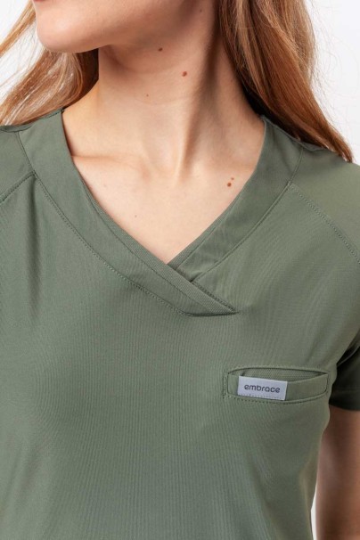 Women's Maevn Embrace Luna scrub top olive-3