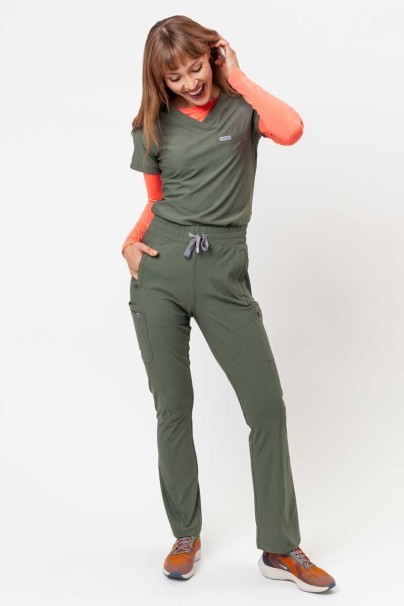 Women's Maevn Embrace Nora scrub trousers olive-2