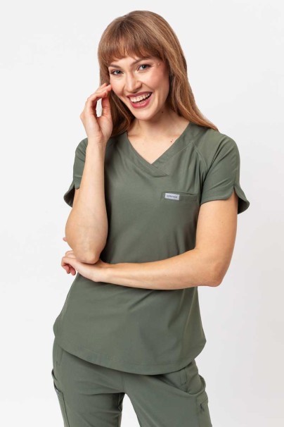 Women's Maevn Embrace scrubs set (Luna top, Nora trousers) olive-3
