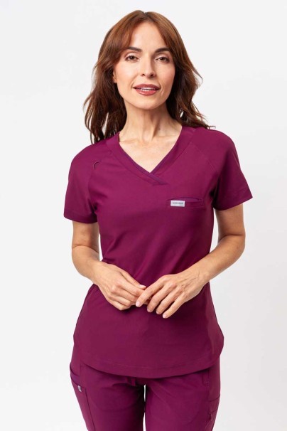 Women's Maevn Embrace scrubs set (Luna top, Nora trousers) wine-2