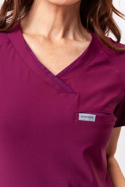 Women's Maevn Embrace scrubs set (Luna top, Nora trousers) wine-4