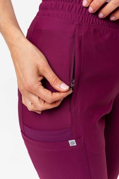 Women's Maevn Embrace scrubs set (Luna top, Nora trousers) wine-10