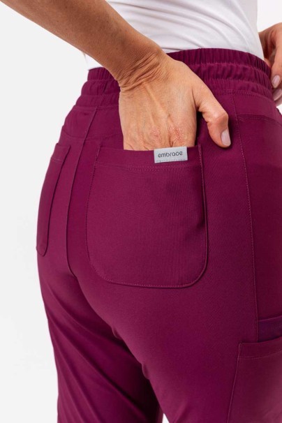 Women's Maevn Embrace scrubs set (Luna top, Nora trousers) wine-12