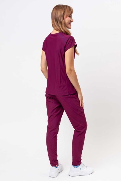 Women's Maevn Embrace Zoe scrub top wine-7