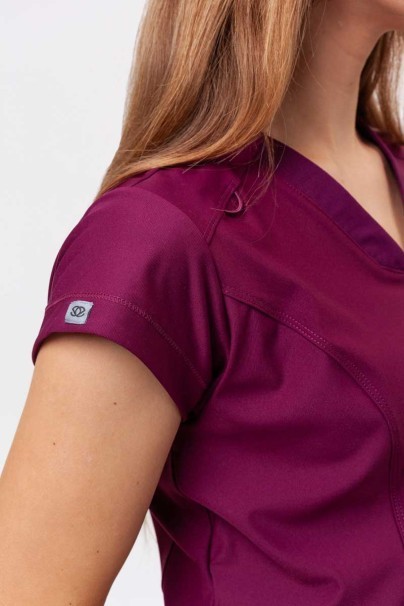 Women's Maevn Embrace Zoe scrub top wine-4