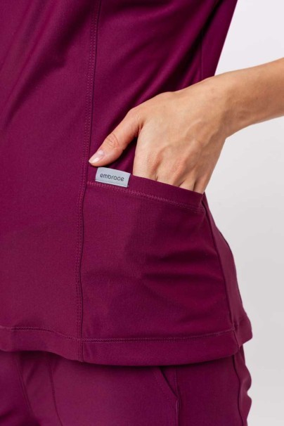 Women's Maevn Embrace Zoe scrub top wine-5