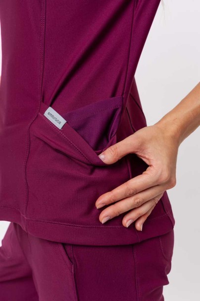 Women's Maevn Embrace Zoe scrub top wine-6