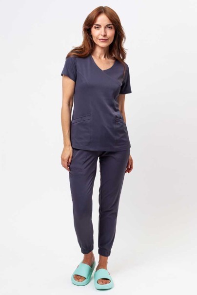 Women's Healing Hands Renee jogger scrub trousers pewter-2