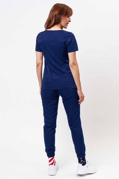 Women's Healing Hands scrubs set (Madison top, Renee trousers) navy-2