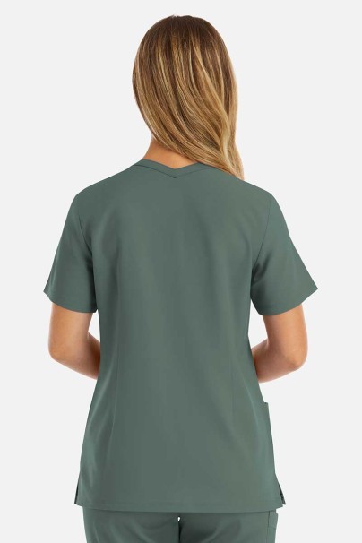 Women's Maevn Momentum scrubs set (Double V-neck top, 6-pocket trousers) moss green-2