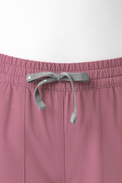 Women's Maevn Momentum scrubs set (Double V-neck top, 6-pocket trousers) rose pink-9