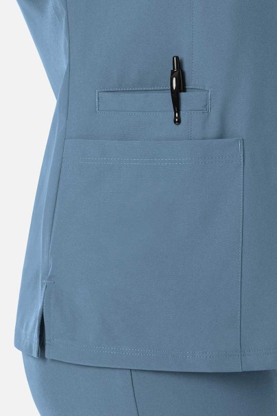 Women's Maevn Momentum scrubs set (Double V-neck top, 6-pocket trousers) slate blue-4