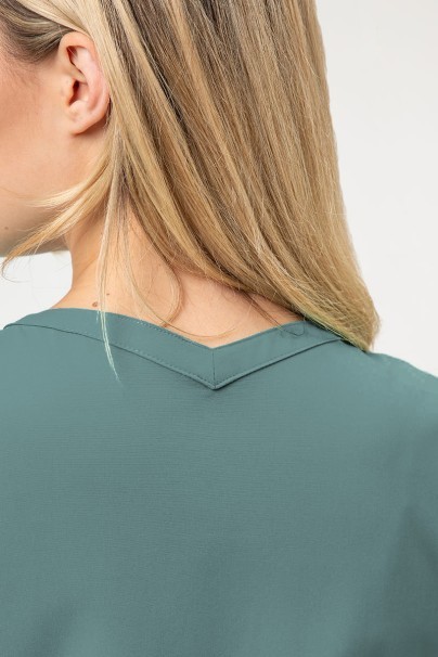 Women's Maevn Momentum scrubs set (Double V-neck top, 6-pocket trousers) moss green-4