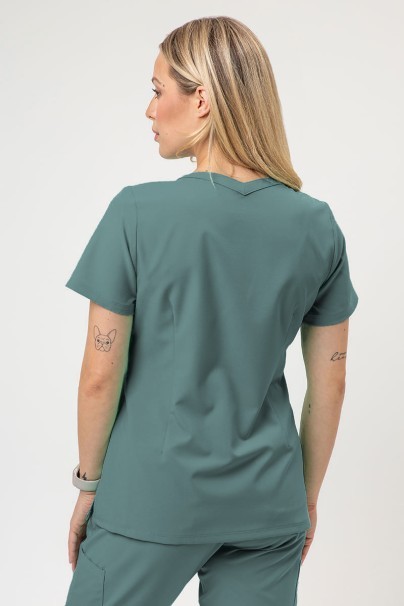Women's Maevn Momentum scrubs set (Double V-neck top, 6-pocket trousers) moss green-3