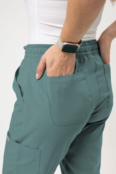 Women's Maevn Momentum scrubs set (Double V-neck top, 6-pocket trousers) moss green-8