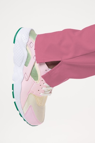 Women's Maevn Momentum scrubs set (Double V-neck top, 6-pocket trousers) rose pink-9