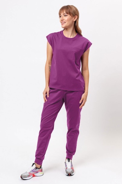 Women's Cherokee Achieve Crew Neck scrub top eggplant-2