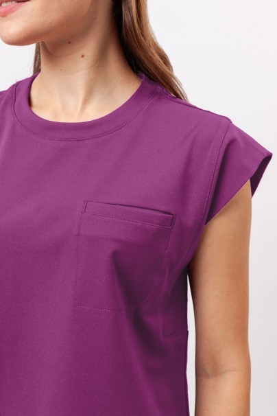 Women's Cherokee Achieve Crew Neck scrub top eggplant-3