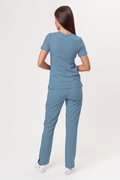 Women's Maevn Momentum scrubs set (Double V-neck top, 6-pocket trousers) slate blue-2