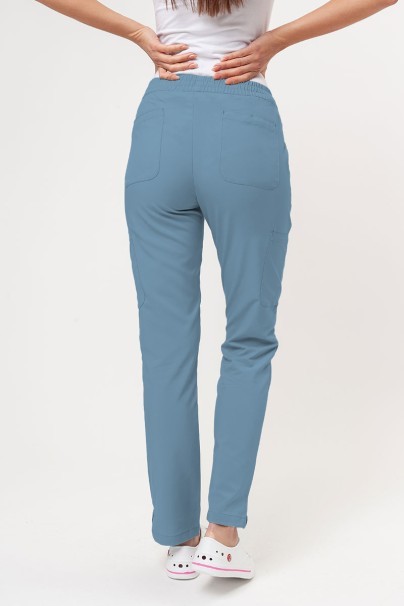 Women's Maevn Momentum scrubs set (Double V-neck top, 6-pocket trousers) slate blue-9