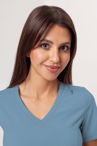 Women's Maevn Momentum scrubs set (Double V-neck top, 6-pocket trousers) slate blue-4