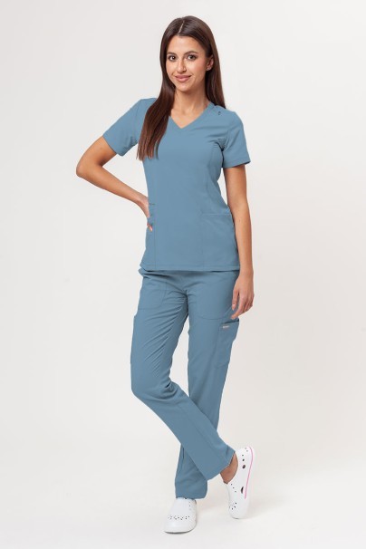 Women’s Maevn Momentum Double V-Neck scrub top slate blue-2
