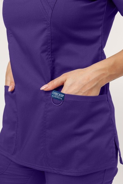 Women’s Cherokee Revolution Mock scrub top grape-3