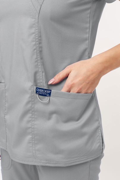 Women's Cherokee Revolution (Mock top, Straight trousers) scrubs set grey-5